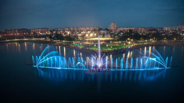 Фонтан на озере Кашкадан